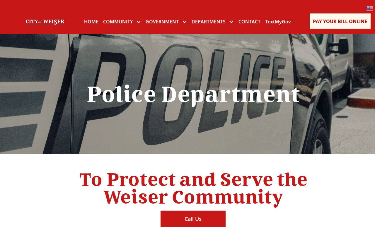 Weiser Police Department records contact for city arrest records