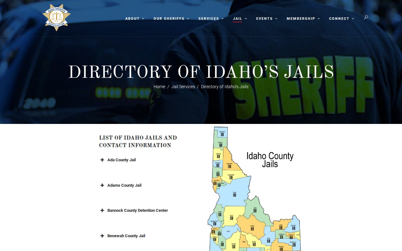 Washington County Detention Center directory information for jail records